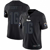 Nike Rams 16 Jared Goff Black Impact Rush Limited Jersey Dyin,baseball caps,new era cap wholesale,wholesale hats